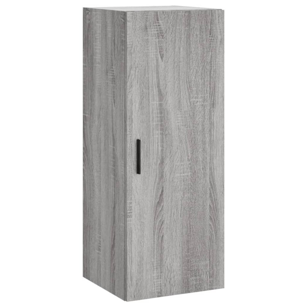 (grey sonoma) vidaXL Wall Mounted Cabinet Storage Cabinet Side Cabinet White Engineered Wood