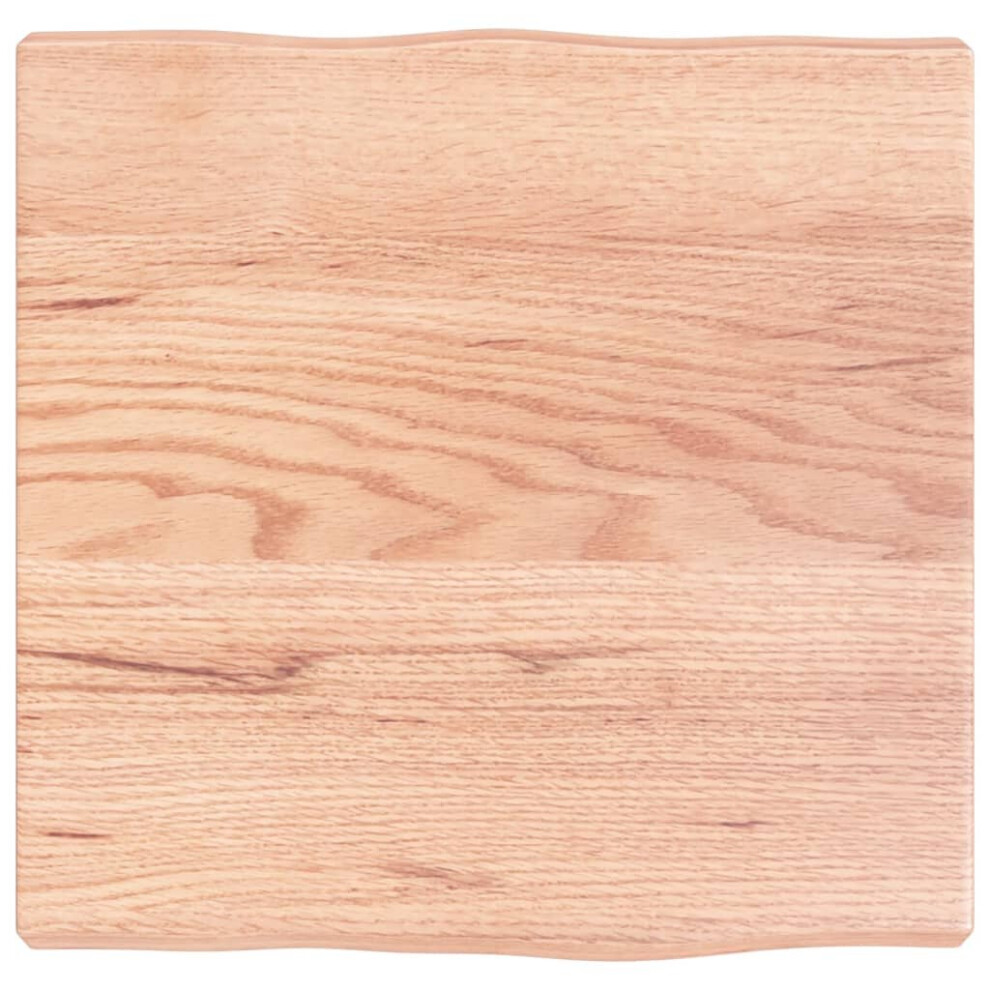 Vidaxl (Light Brown, 40 X 40 X 4 Cm) Table Top Wooden Desk Top For Table Treated Solid Wood Oak Live Edge