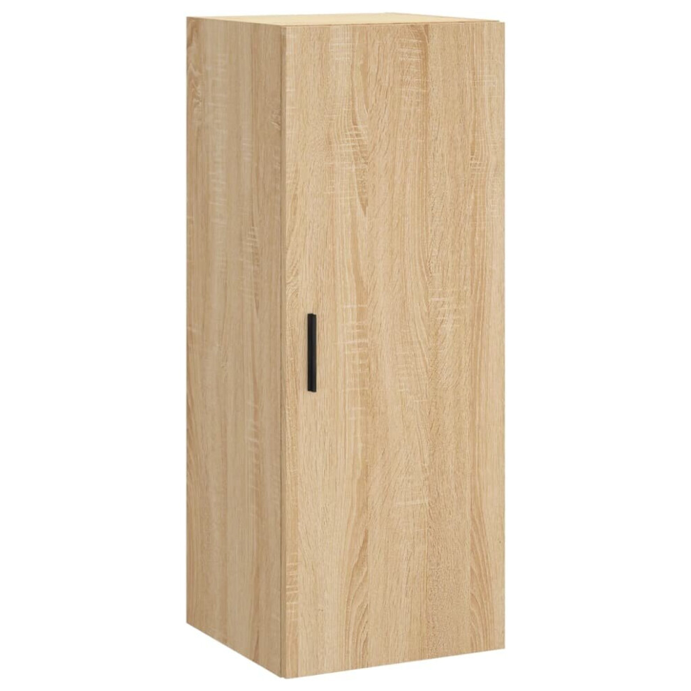 vidaXL Wall Mounted Cabinet Sonoma Oak Brown 34.5x34x90 cm - Engineered Wood - Image 2