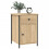 VidaXL (sonoma oak, 2 pcs) vidaXL Bedside Cabinets Bedside Table Side Table 2 pcs Black Engineered Wood 3