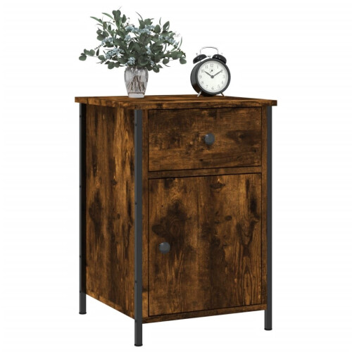 VidaXL (smoked oak, 2 pcs) vidaXL Bedside Cabinets Bedside Table Side Table 2 pcs Black Engineered Wood 2