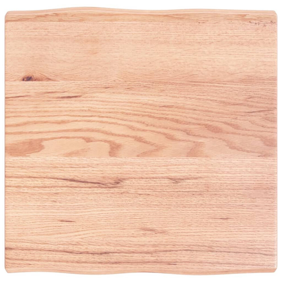 Vidaxl (Light Brown, 60 X 60 X 4 Cm) Table Top Wooden Desk Top For Table Treated Solid Wood Oak Live Edge