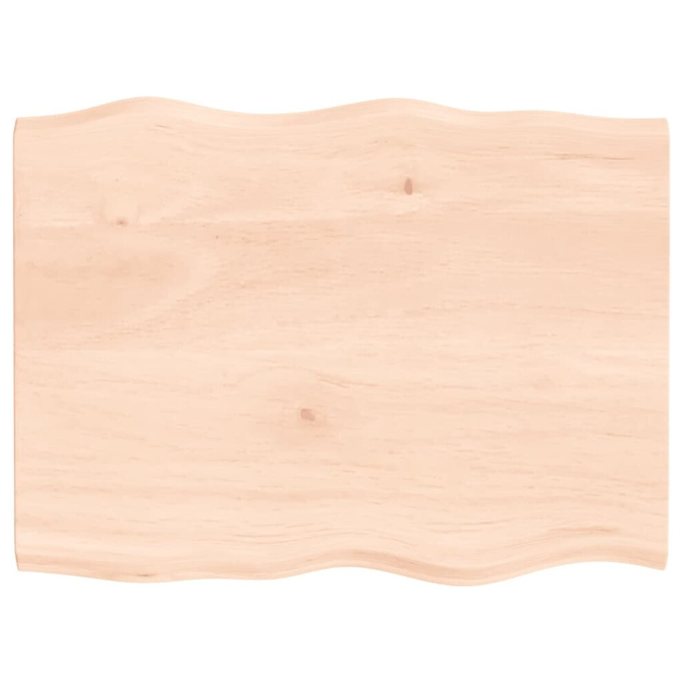 Vidaxl (Brown, 80 X 60 X 2 Cm) Table Top Wooden Desk Top For Table Treated Solid Wood Oak Live Edge