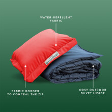 (Burnt Orange) Slumberdown Unwind Outside Outdoor 2 in 1 Blanket Cushion UK Made