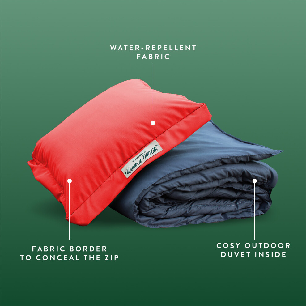 Slumberdown (Burnt Orange) Unwind Outside Outdoor 2 In 1 Blanket Cushion Uk Made