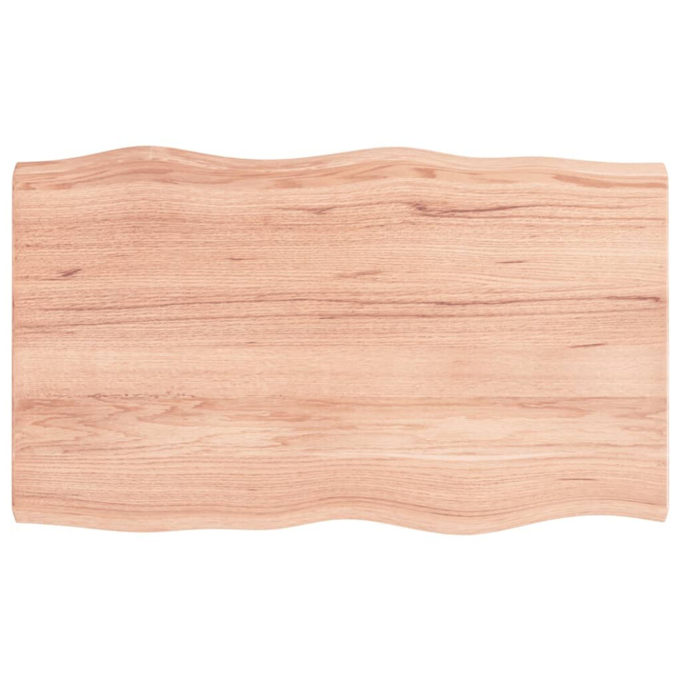 VIDAXL - Table Top - Solid Oak - 100x60cm - Live Edge - Brown - Image 2