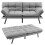 Costway 2 Seat Convertible Sofa Bed Memory Foam Sleeper Couch 3-level Adjust 1