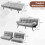 Costway 2 Seat Convertible Sofa Bed Memory Foam Sleeper Couch 3-level Adjust 2