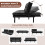 Costway 2 Seat Convertible Sofa Bed Memory Foam Sleeper Couch 3-level Adjust 5