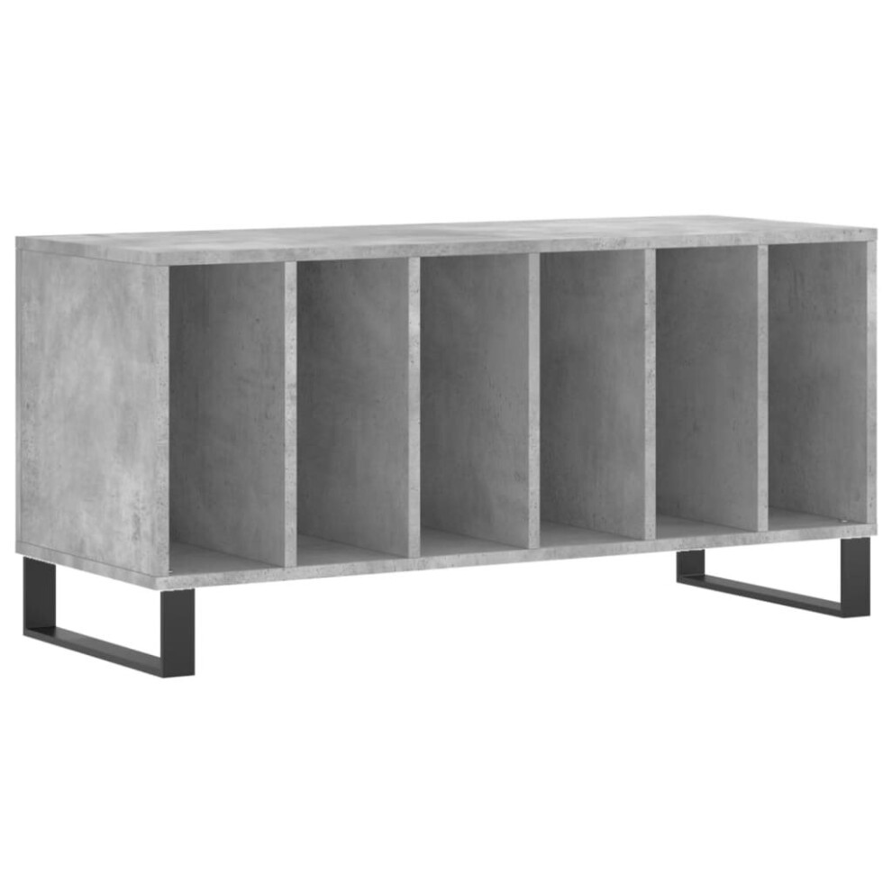 Vidaxl (Concrete Grey) Record Cabinet Record Storage Cabinet Sideboard White Engineered Wood