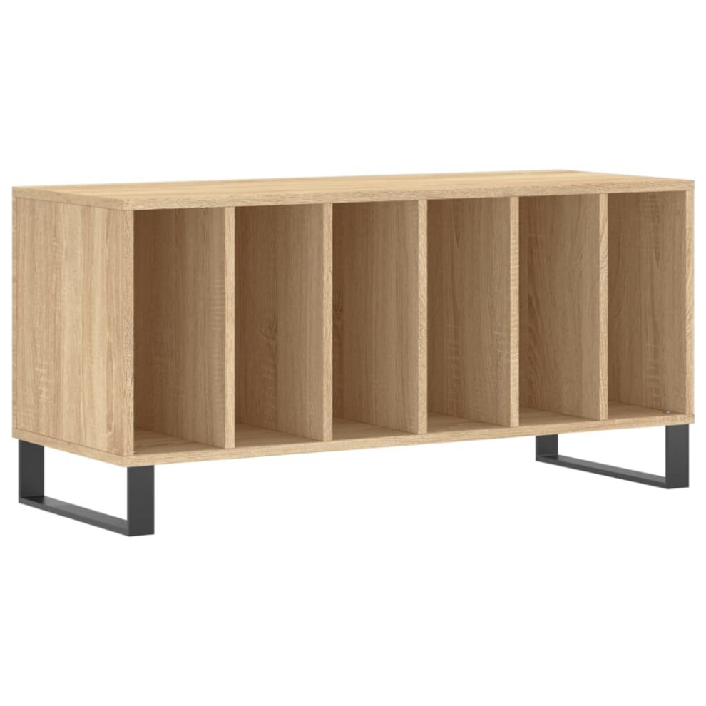 Vidaxl (Sonoma Oak) Record Cabinet Record Storage Cabinet Sideboard Engineered Wood White