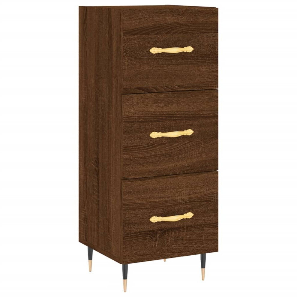 (brown oak) vidaXL Sideboard Storage Cabinet Cupboard Side Cabinet White Engineered Wood