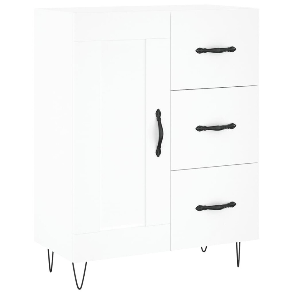 (white) vidaXL Sideboard Storage Cabinet Side Cabinet Cupboard Black Engineered Wood