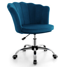 Velvet Swivel Chair w/ Height Adjust&Wheels For Living Room HomeOffice