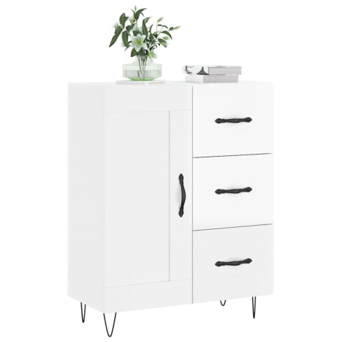 VidaXL (high gloss white) vidaXL Sideboard Storage Cabinet Side Cabinet Cupboard Black Engineered Wood 2