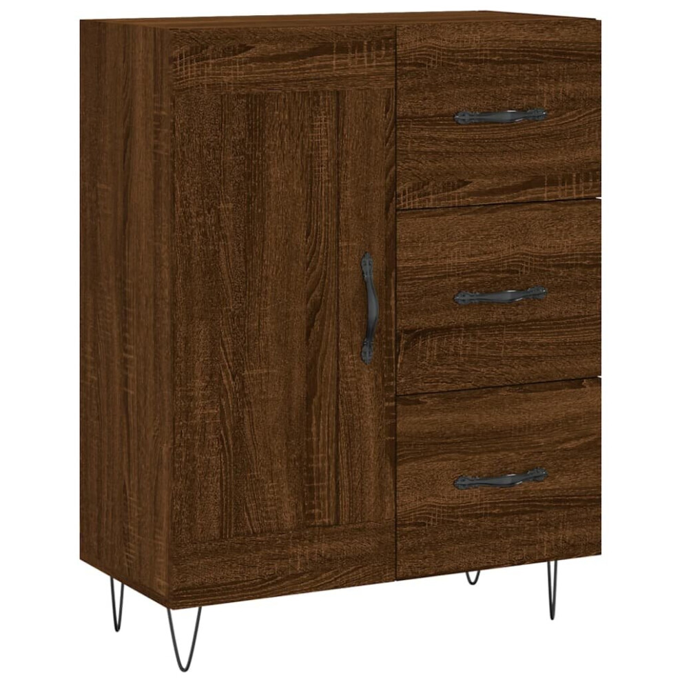 (brown oak) vidaXL Sideboard Storage Cabinet Side Cabinet Cupboard Black Engineered Wood