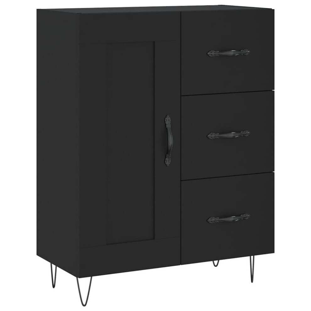 Vidaxl (Black) Sideboard Storage Cabinet Side Cabinet Cupboard Engineered Wood Black