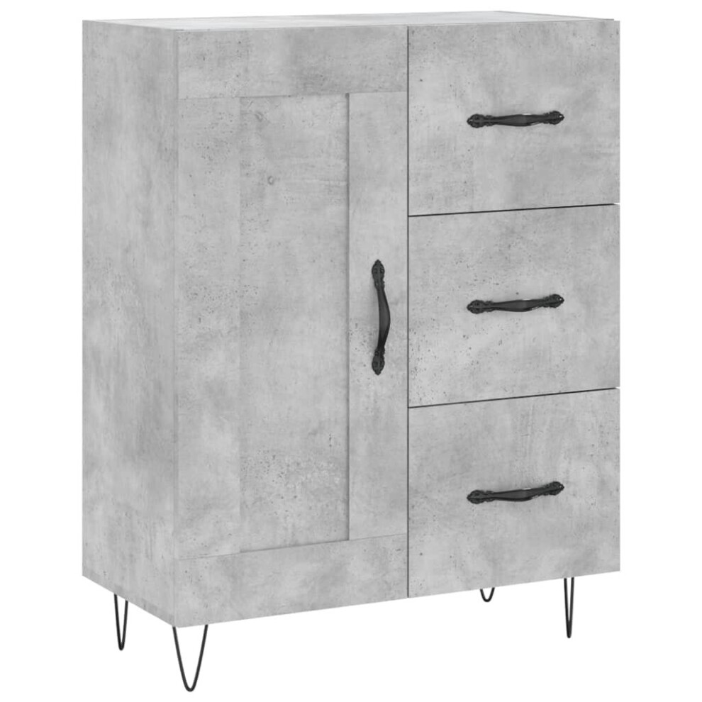 Vidaxl (Concrete Grey) Sideboard Storage Cabinet Side Cabinet Cupboard Black Engineered Wood