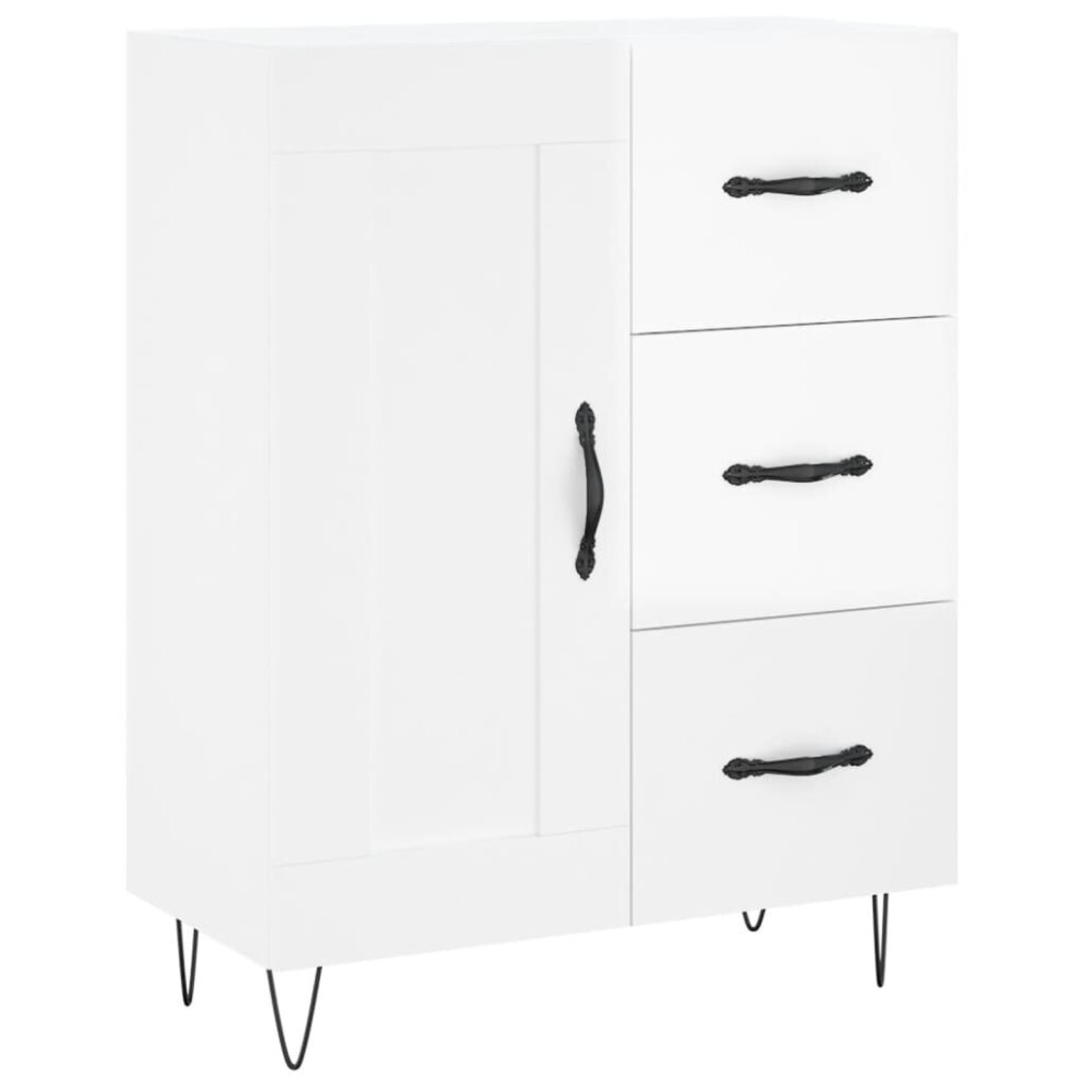 Vidaxl (High Gloss White) Sideboard Storage Cabinet Side Cabinet Cupboard Black Engineered Wood