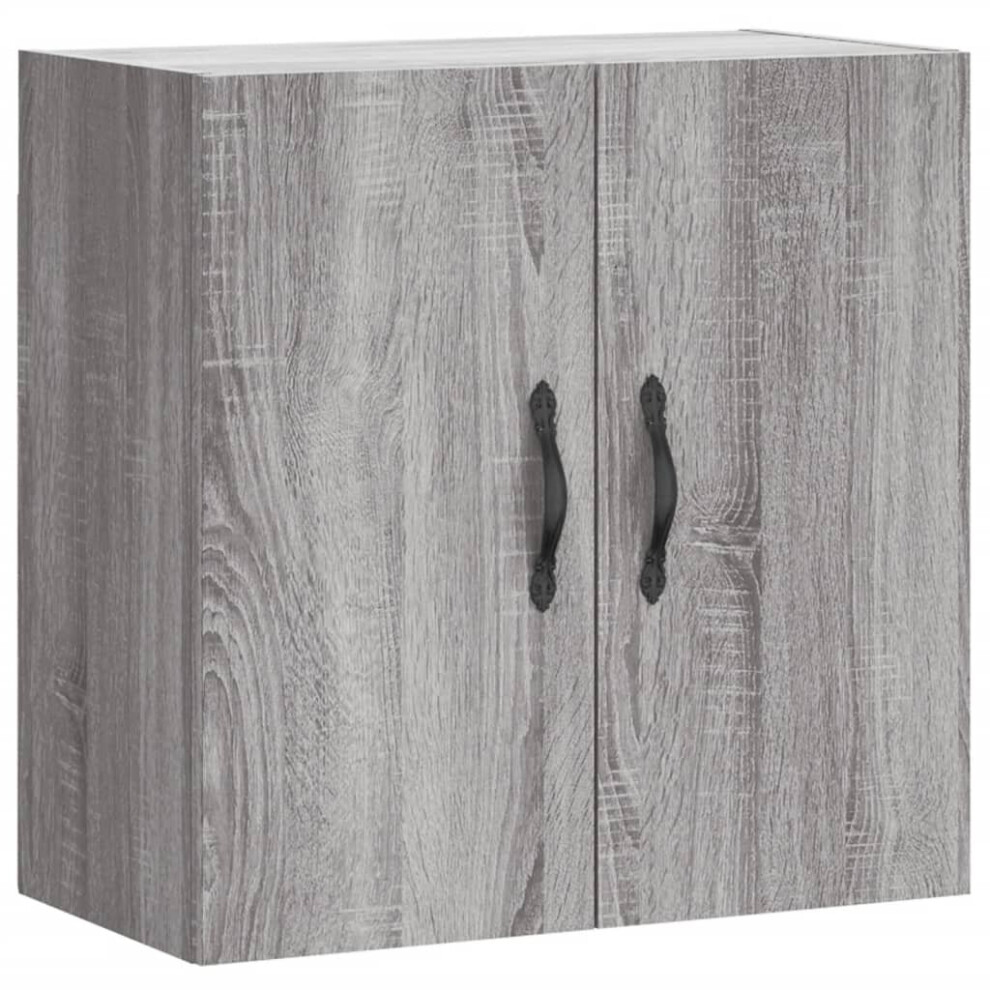 Vidaxl (Grey Sonoma) Wall Cabinet Storage Cabinet Display Cabinet White Engineered Wood White,Grey