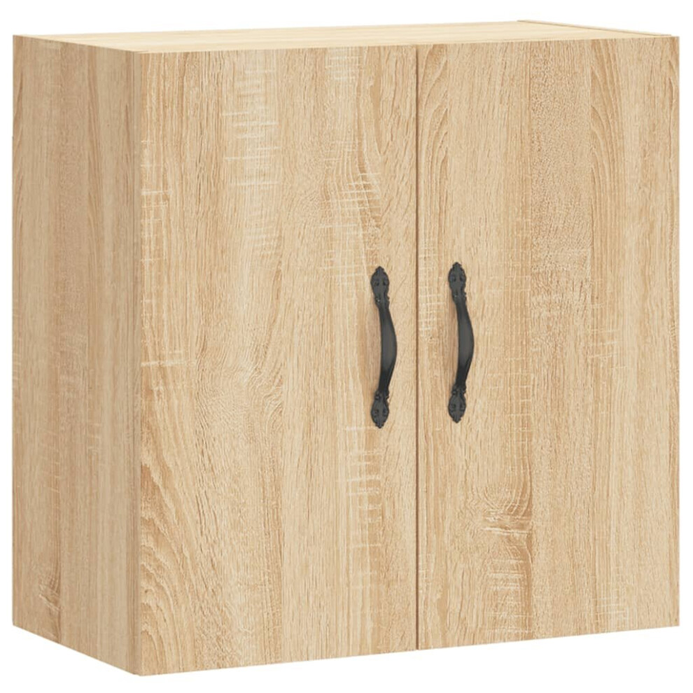 Vidaxl (Sonoma Oak) Wall Cabinet Storage Cabinet Display Cabinet Engineered Wood White
