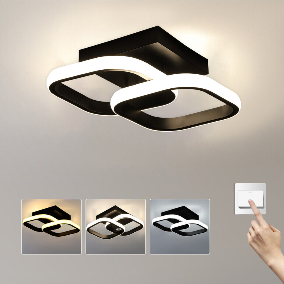 (  Double Square - Black) LED three color adjustable ceiling lamp modern pendant lamp