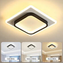 ( Single Square - Black) LED three color adjustable ceiling lamp modern pendant lamp