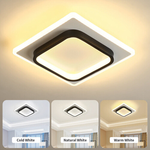 (  Single Square - Black) LED three color adjustable ceiling lamp modern pendant lamp