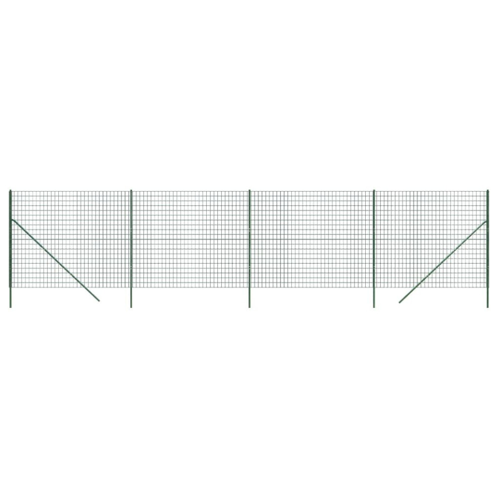 (green, 2.2 x 10 m) vidaXL Wire Mesh Fence Chain Link Fence Panel Green Galvanised Steel 0.8x10 m