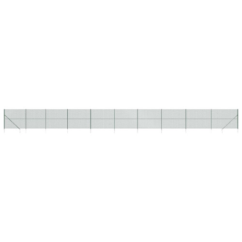 VidaXL vidaXL Maschendrahtzaun mit Bodenhülsen Grün 2x25 m
