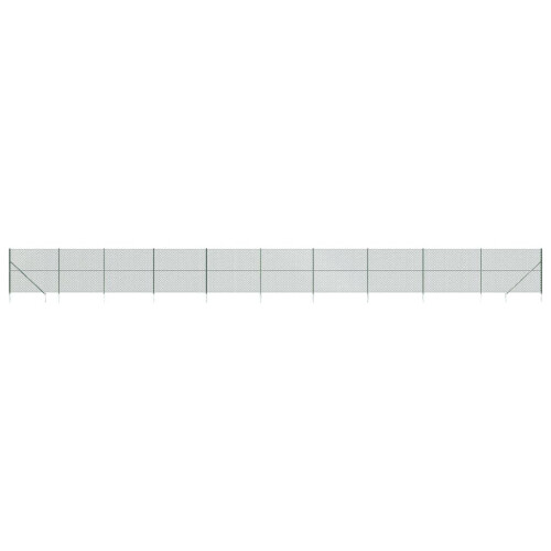 VidaXL vidaXL Maschendrahtzaun mit Bodenhülsen Grün 1,6x25 m 1