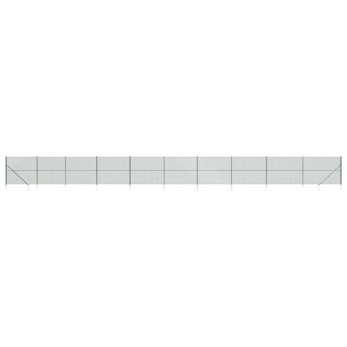 VidaXL vidaXL Maschendrahtzaun mit Bodenhülsen Grün 2,2x25 m 1