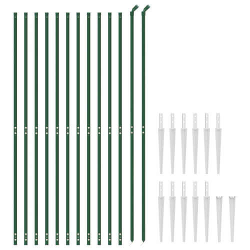 VidaXL vidaXL Maschendrahtzaun mit Bodenhülsen Grün 2x25 m 2