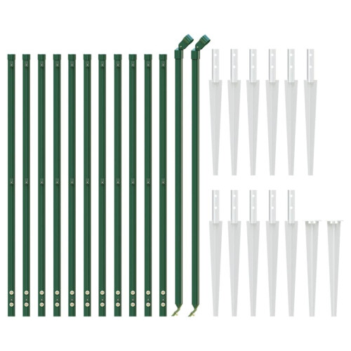 VidaXL vidaXL Maschendrahtzaun mit Bodenhülsen Grün 0,8x25 m 2