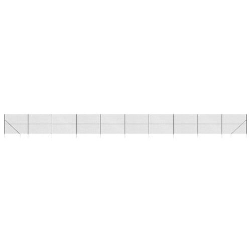 VidaXL vidaXL Maschendrahtzaun mit Bodenhülsen Anthrazit 2x25 m 1
