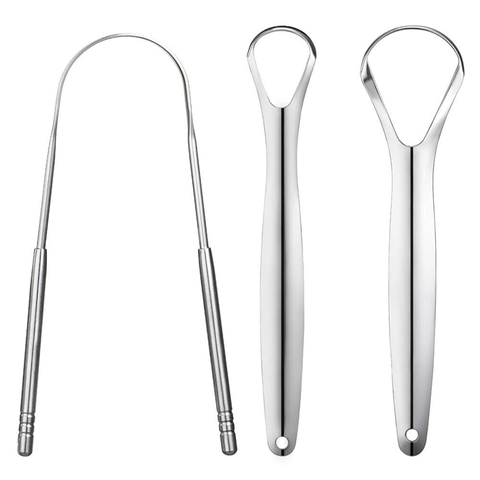 Limbo 3 Pcs Metal Tongue Scraper,Tongue Scrapers For Adults Kid,Stainless Steel Tounge Scrappers