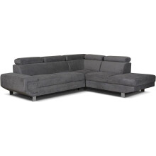 (Right Arm Corner) Artic Corner Grey Color Sofa Bed With Storage