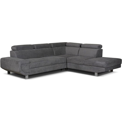 (Right Arm Corner) Artic Corner Grey Color Sofa Bed With Storage