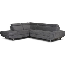 (Left Arm Corner) Artic Corner Grey Color Sofa Bed With Storage