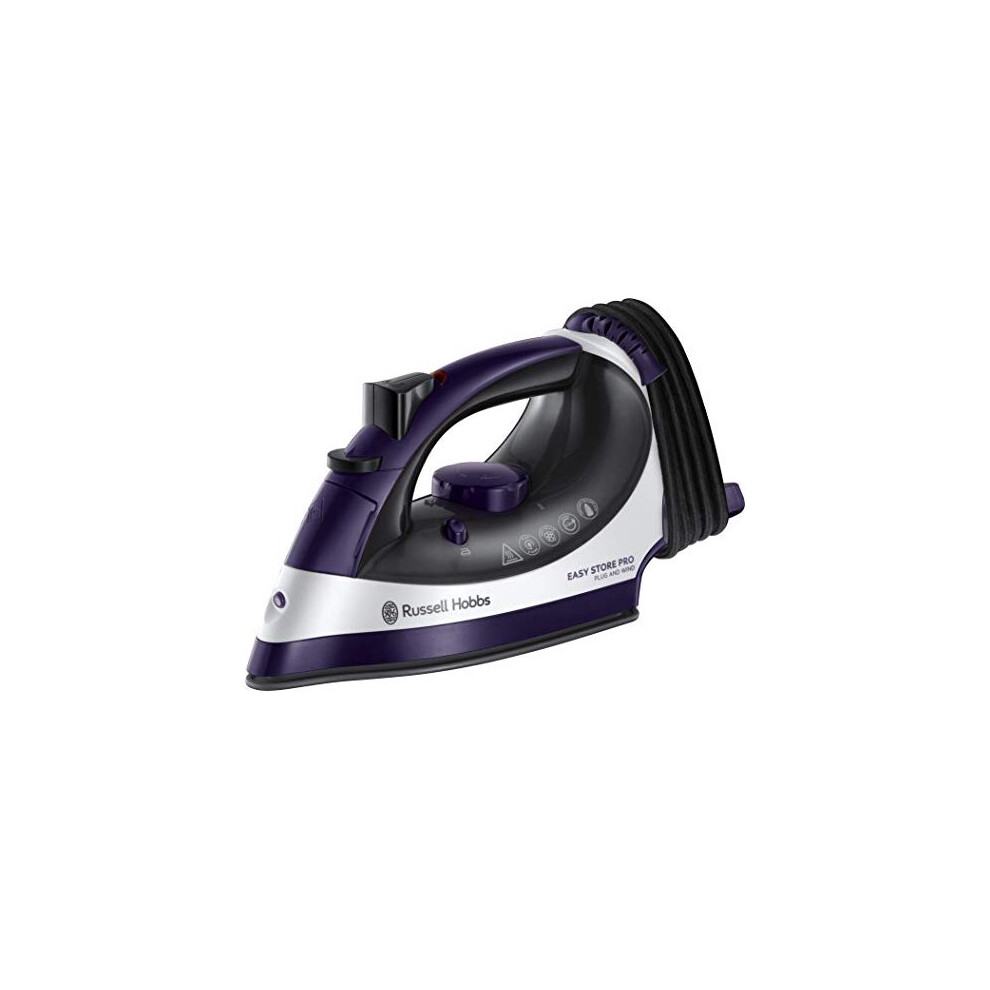 Russell Hobbs 23780 Easy Store Pro, Plug & Wind Iron,Purple,0.330 Litre, 2400 Watt