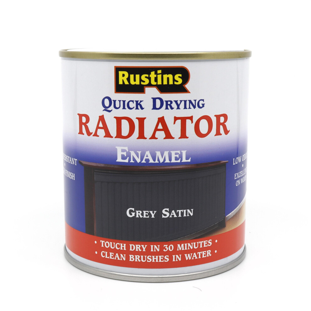 Rustins Quick Drying Radiator Enamel Satin - Grey 250ml