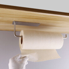 (a-Sliver A) Toilet Paper Holder 304 Stainless Steel Sliver Brushed Adhesive Wall Mounted Kitchen Paper Roll Shelf Tissue Towel Hanger Rail