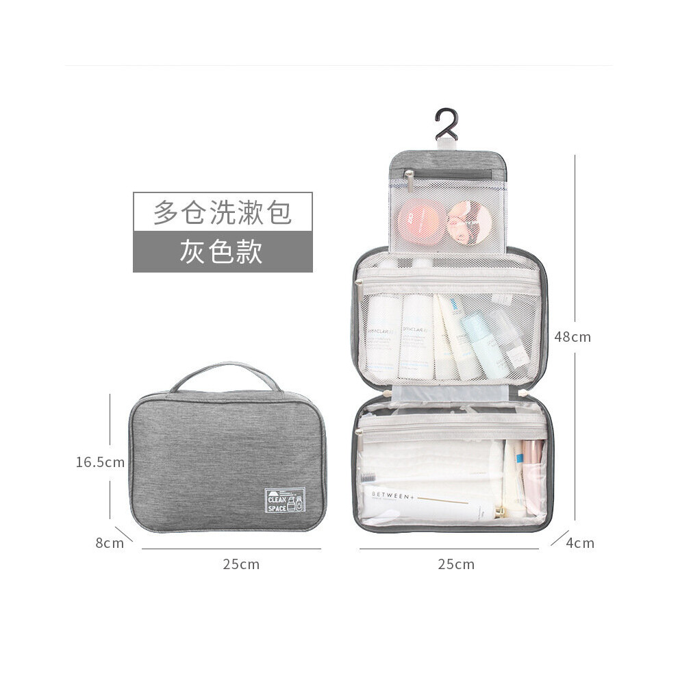 Dechoicelife (A-Dark Gray) Women Make Up Bags Travel Cosmetic Storage Hanging Zipper Waterproof Makeup Case Necessaries Organizer Pouch Toiletry Wash Bag