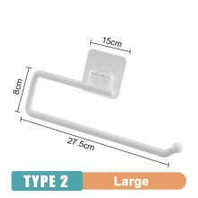 (a-White-large) Toilet Paper Holder Wall Mounted Towel Holder for Kitchen Stainless Steel Cabinet Paper Roll Storage Hanger Bathroom Accessories