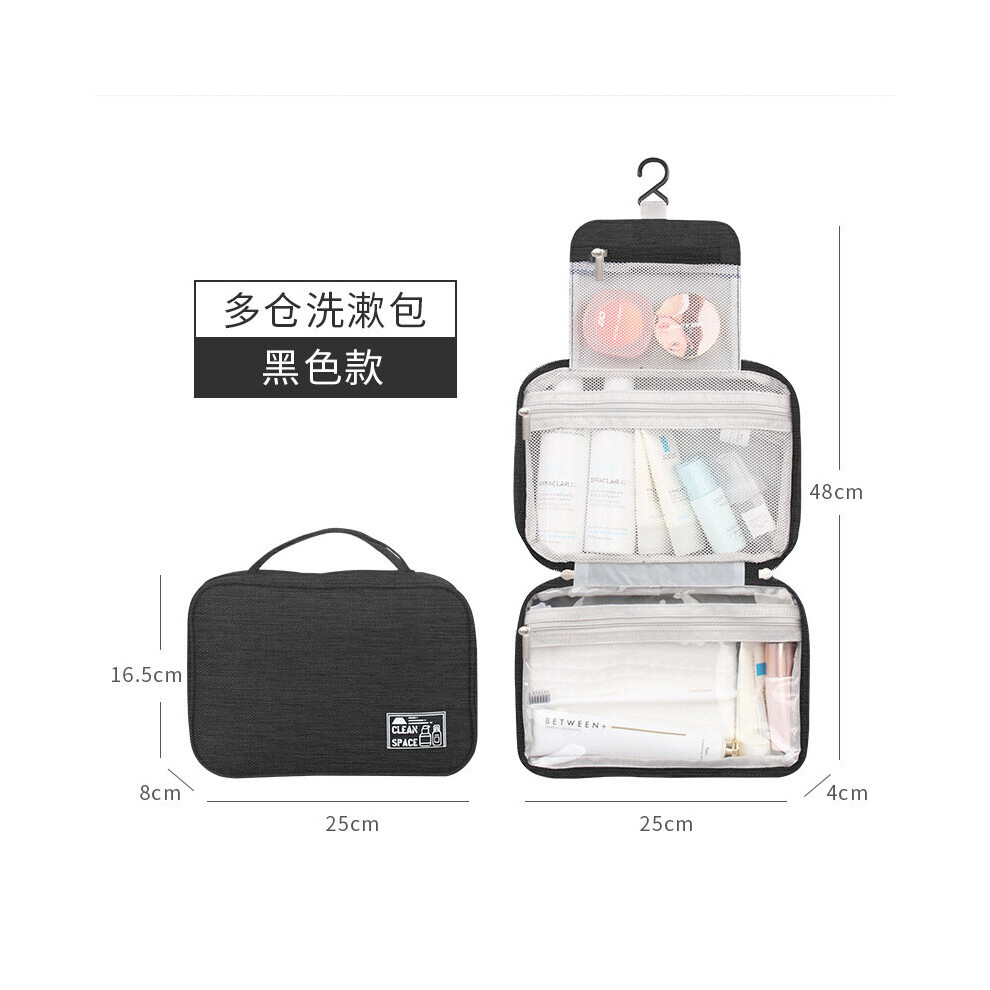 Dechoicelife (A-Black) Women Make Up Bags Travel Cosmetic Storage Hanging Zipper Waterproof Makeup Case Necessaries Organizer Pouch Toiletry Wash Bag