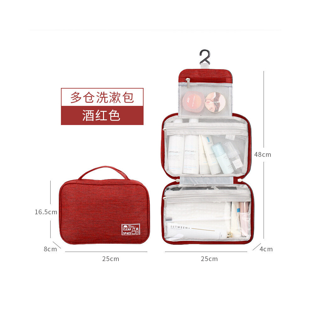 Dechoicelife (A-Red) Women Make Up Bags Travel Cosmetic Storage Hanging Zipper Waterproof Makeup Case Necessaries Organizer Pouch Toiletry Wash Bag