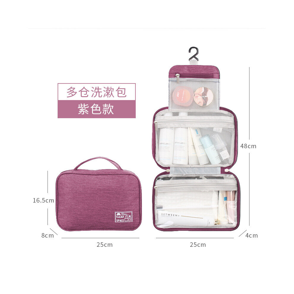 Dechoicelife (A-Purple) Women Make Up Bags Travel Cosmetic Storage Hanging Zipper Waterproof Makeup Case Necessaries Organizer Pouch Toiletry Wash Bag