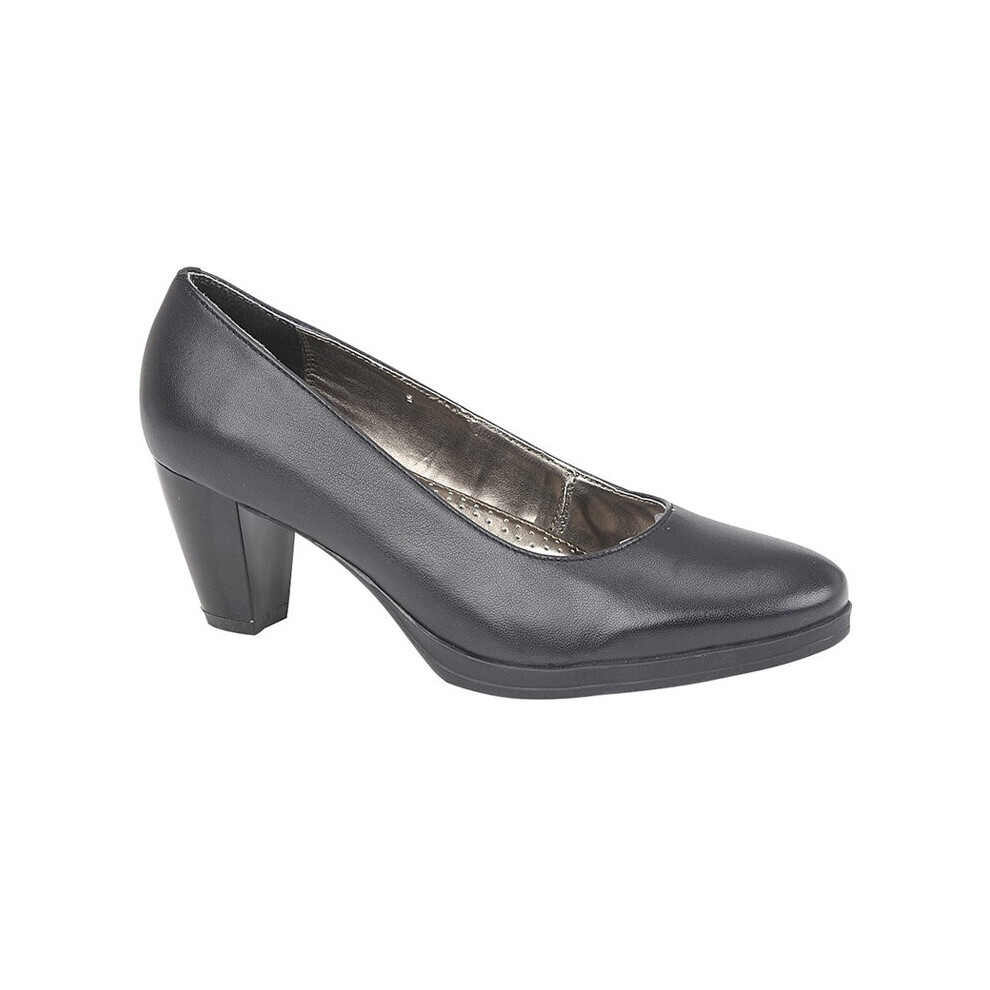 (4 UK) Womens Mod Comfys Ladies Court Shoe Black