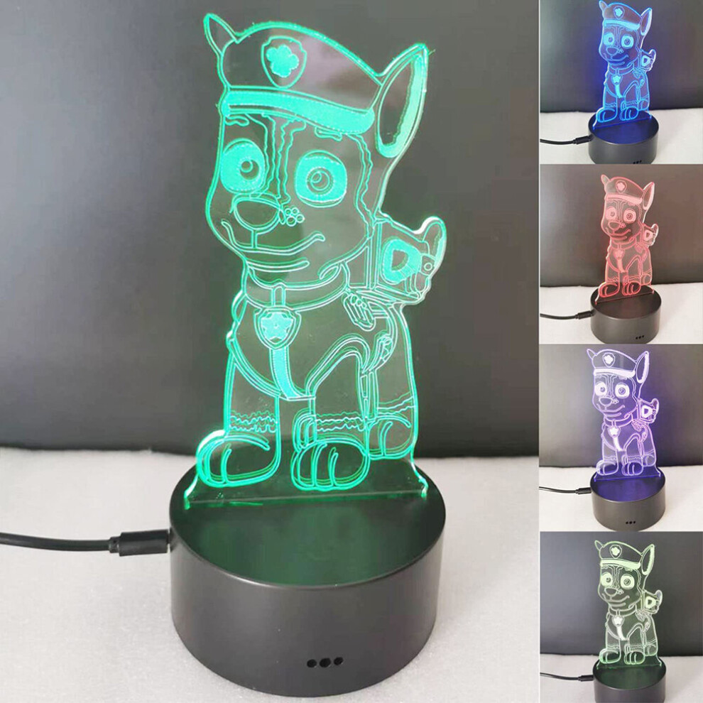 3D Night Light Paw Patrol Toys Illusion Lamp 7-Colors Changing Desk LED Lights