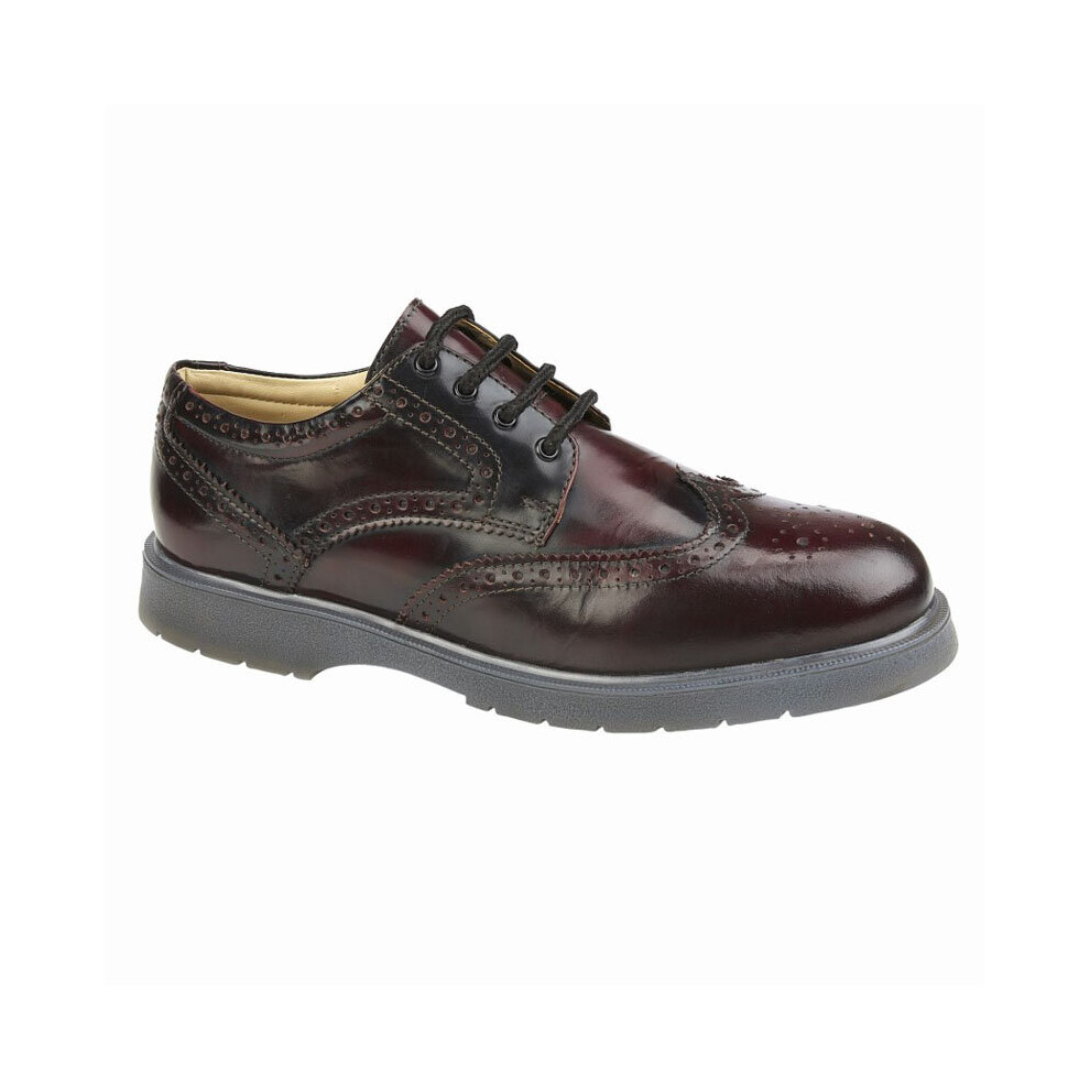 (11 UK) Mens Grafters Hi-Shine Leather Shoes Burgundy